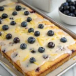 Easy Lemon Blueberry Sheet Cake Recipe