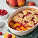 Easy Peach and Raspberry Cobbler