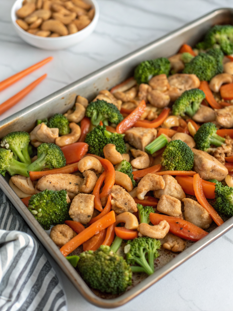 Easy Sheet Pan Cashew Chicken Recipe for Busy Weeknights