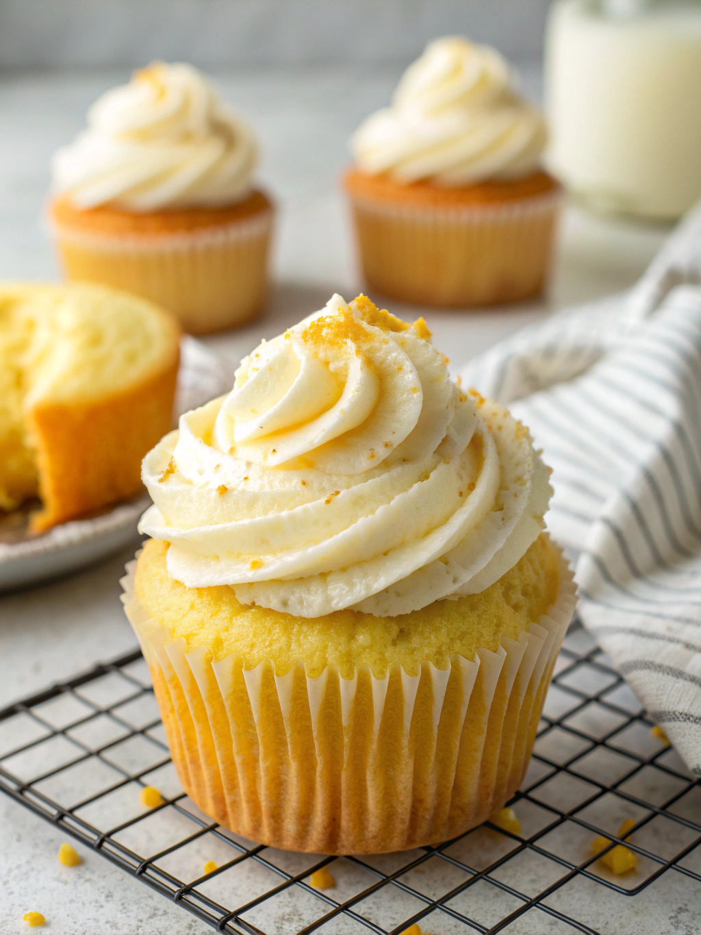 Golden Angel Food Cupcakes