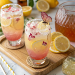 Honey Lemon Butterfly Fizz(Non-Alcoholic Spring Drink)