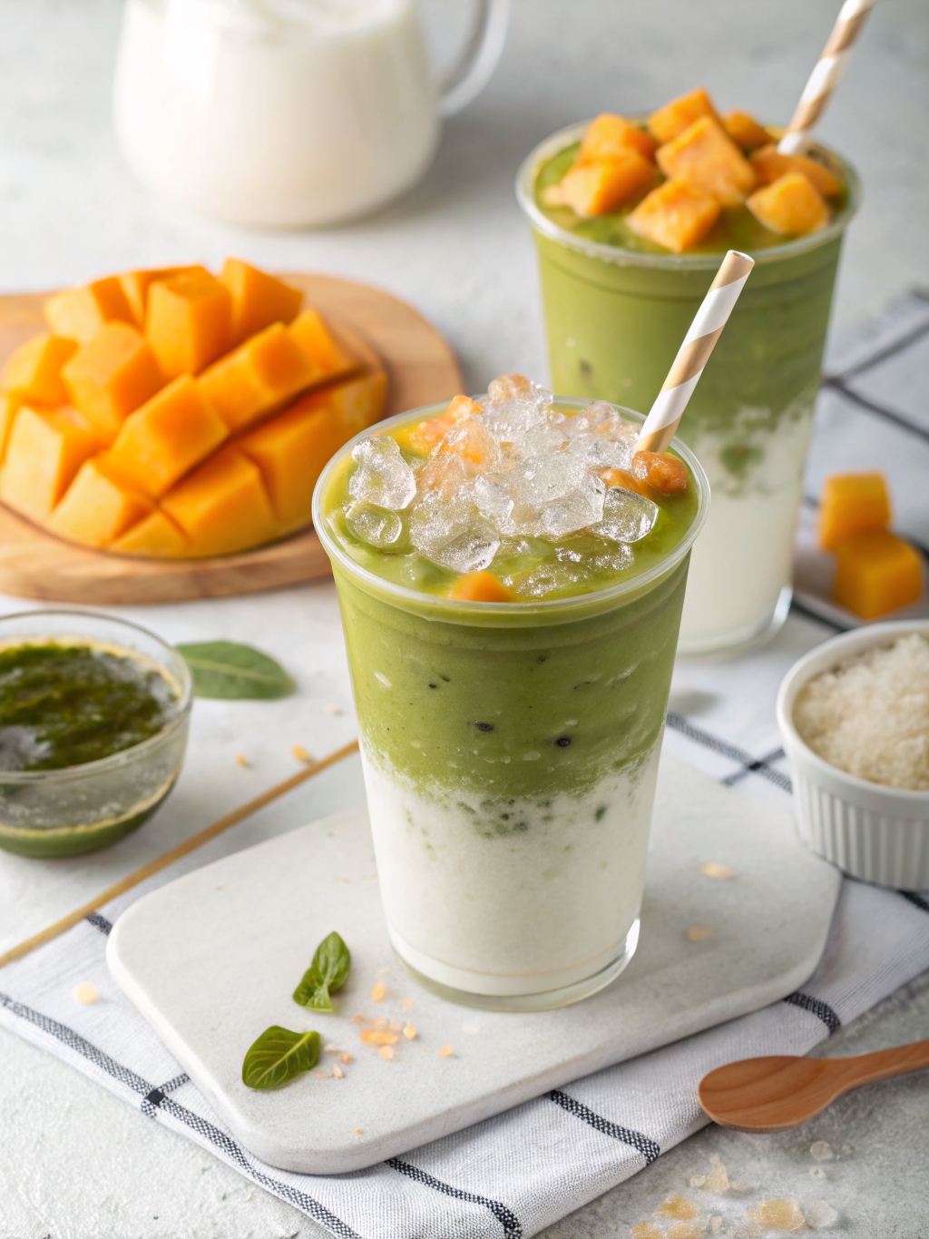 Iced Mango Matcha Latte