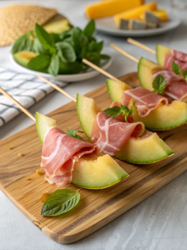 Italian Melon Prosciutto Skewers
