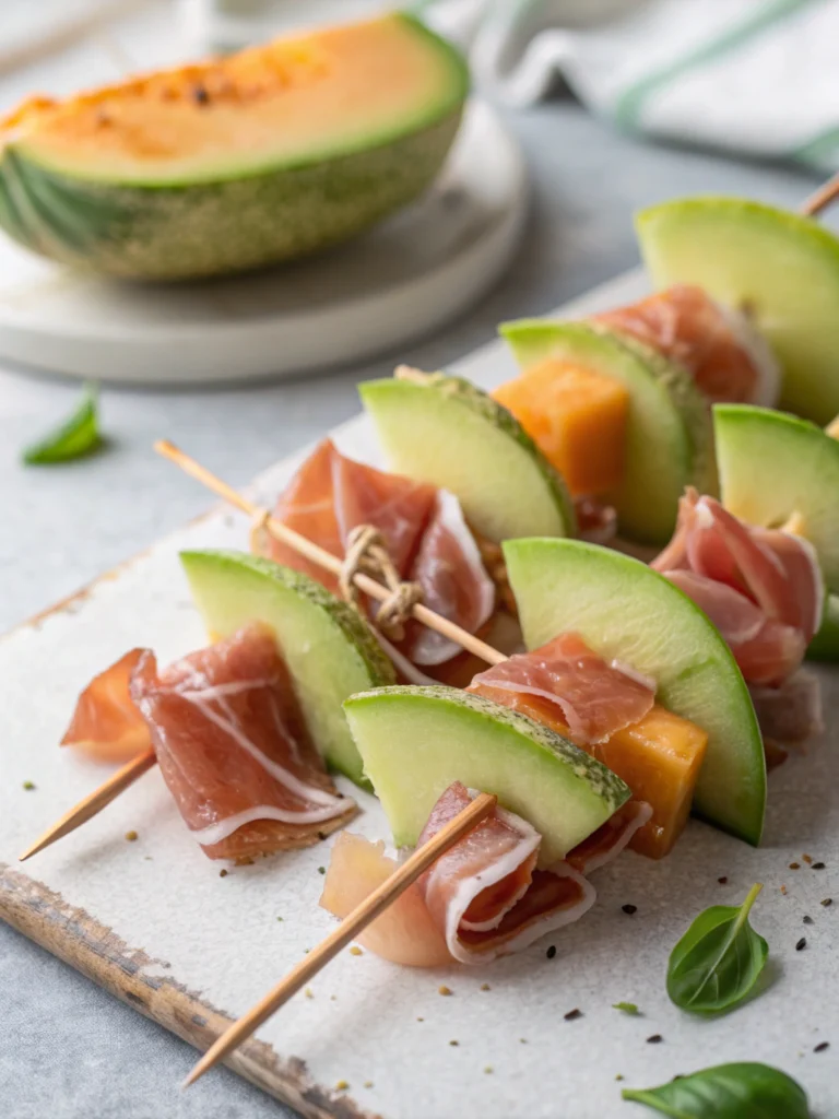 Italian Melon Prosciutto Skewers