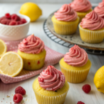 Lemon Cupcakes with Raspberry Buttercream Frosting