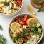 Mediterranean-Inspired Lemon-Dill Chicken Bowls