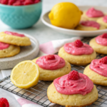Moist Lemon Cookies with Raspberry Frosting