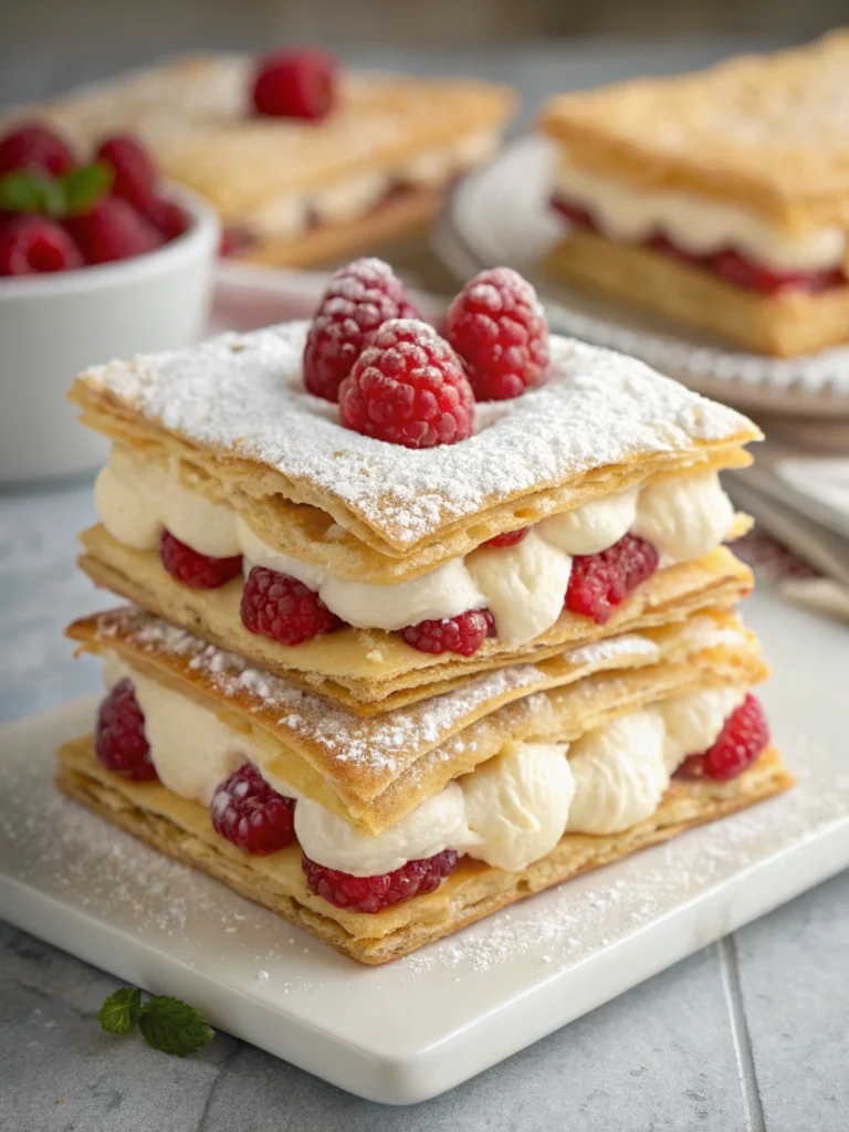 Raspberry Cream Napoleons