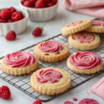 Raspberry Rose Shortbread Cookies