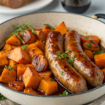 Sausage and Sweet Potatoes with Honey Garlic Sauce
