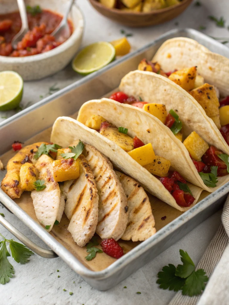 Sheet Pan Chicken(Chipotle & Pineapple Tacos)