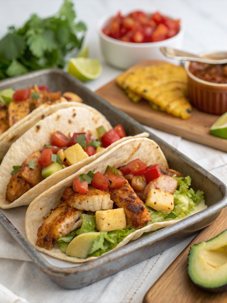 Sheet Pan Chicken(Chipotle & Pineapple Tacos)