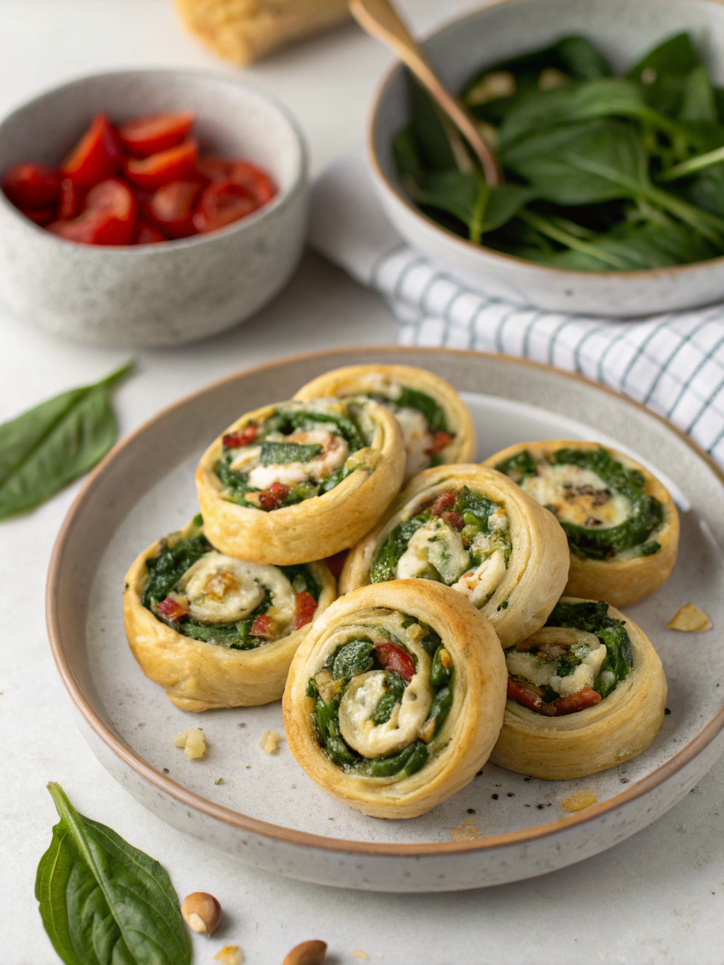 Spinach and Feta Pinwheels (gluten-free)