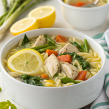 Spring Lemon Chicken Orzo Soup