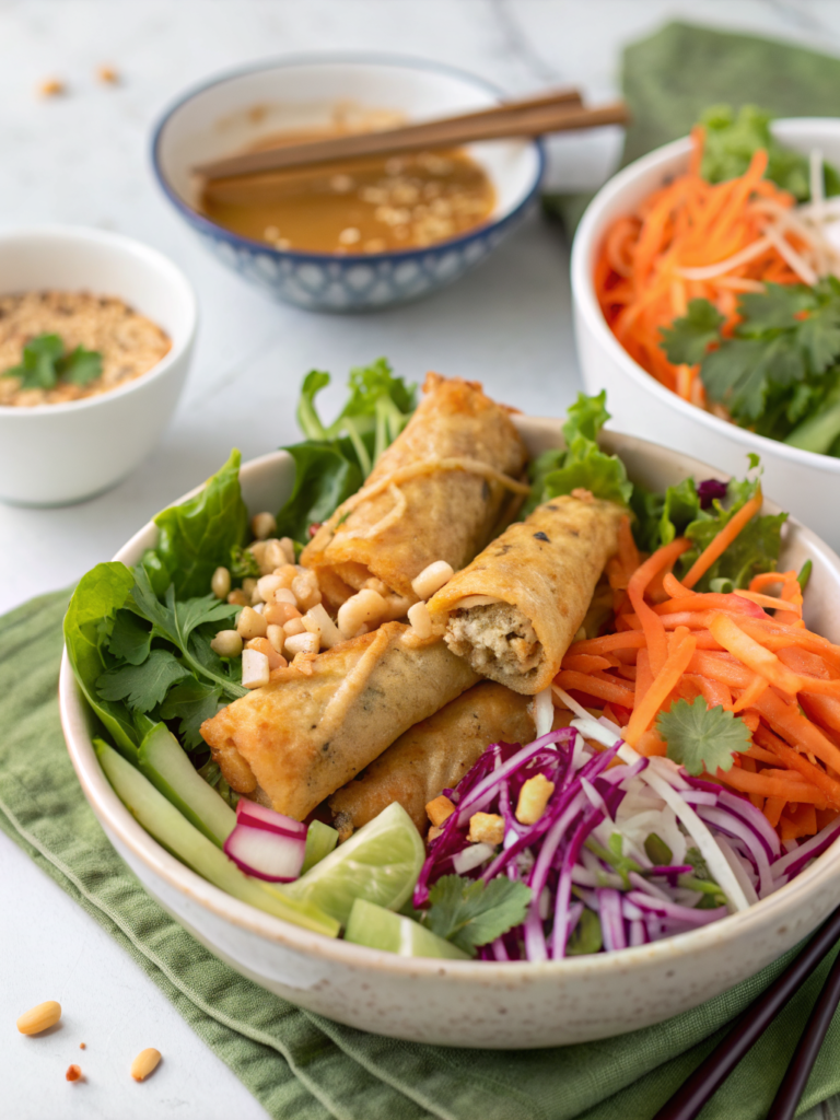 Spring Roll Salad with Peanut Sauce
