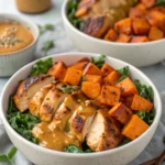 Tasty Maple Dijon Chicken & Sweet Potato Bowls