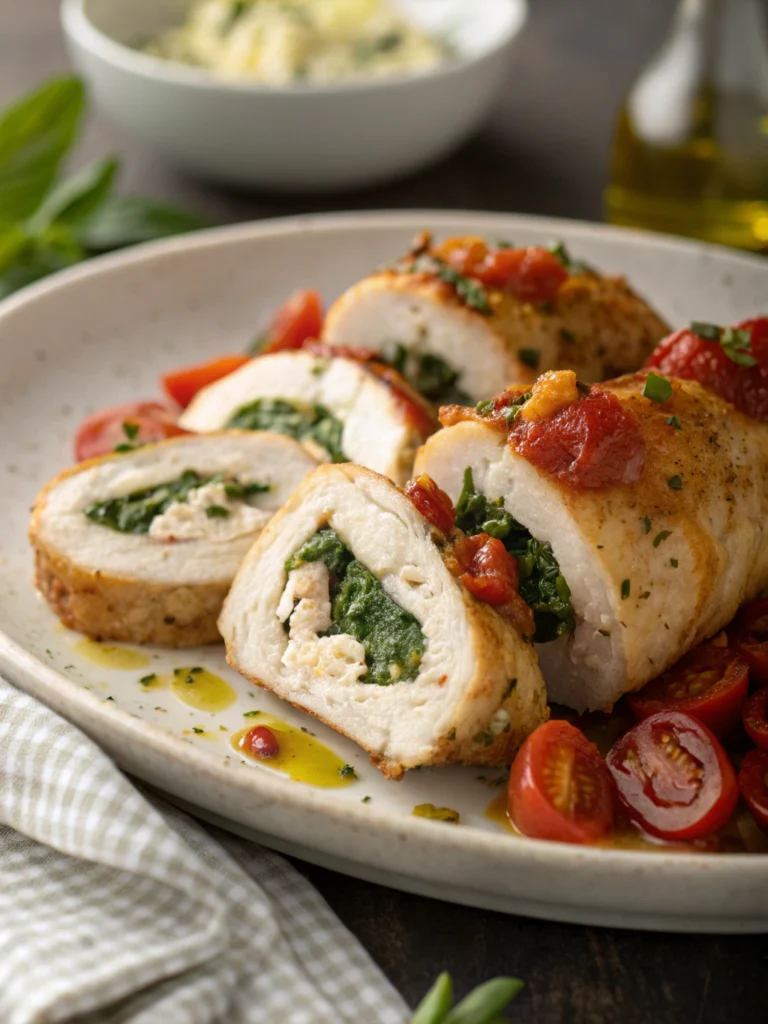 The Best Herbed Ricotta Stuffed Chicken Rolls