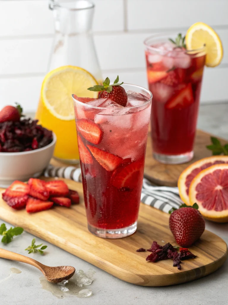 The Best Hibiscus Tea Strawberry-Lemonade