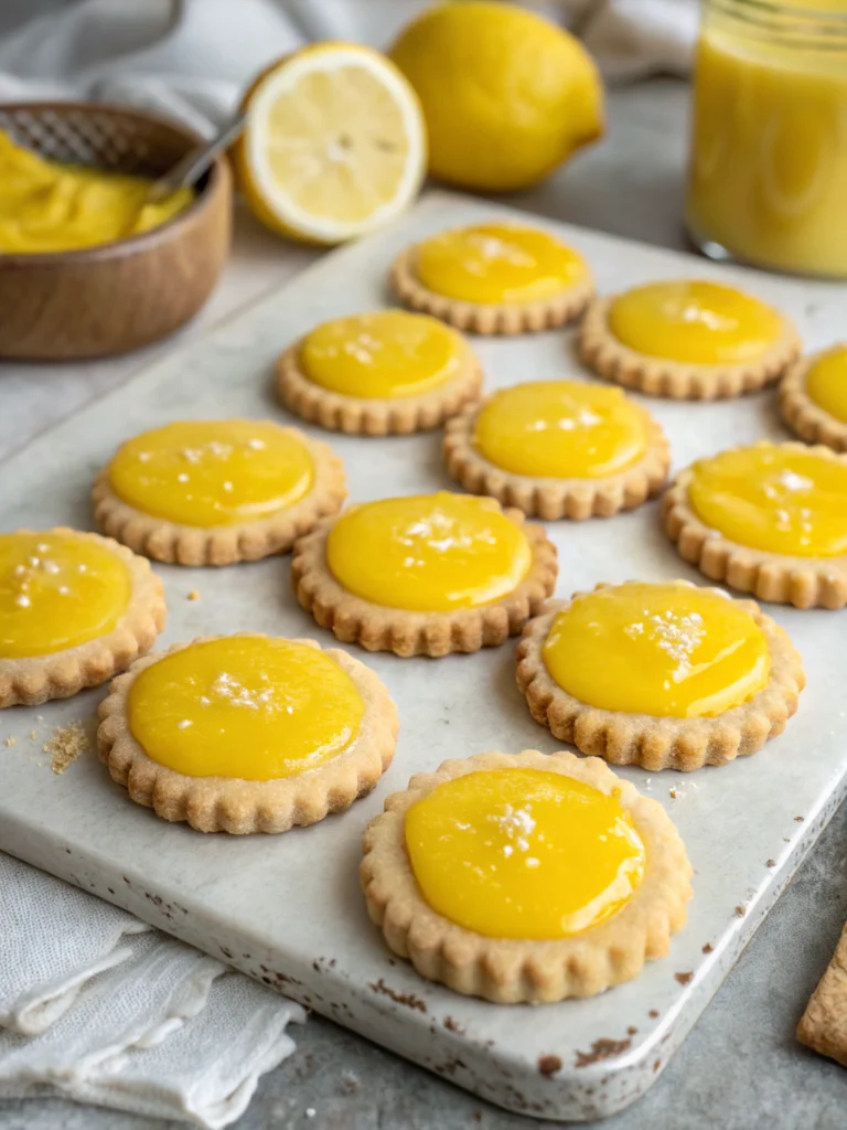 Vegan Lemon Curd Shortbread Cookies