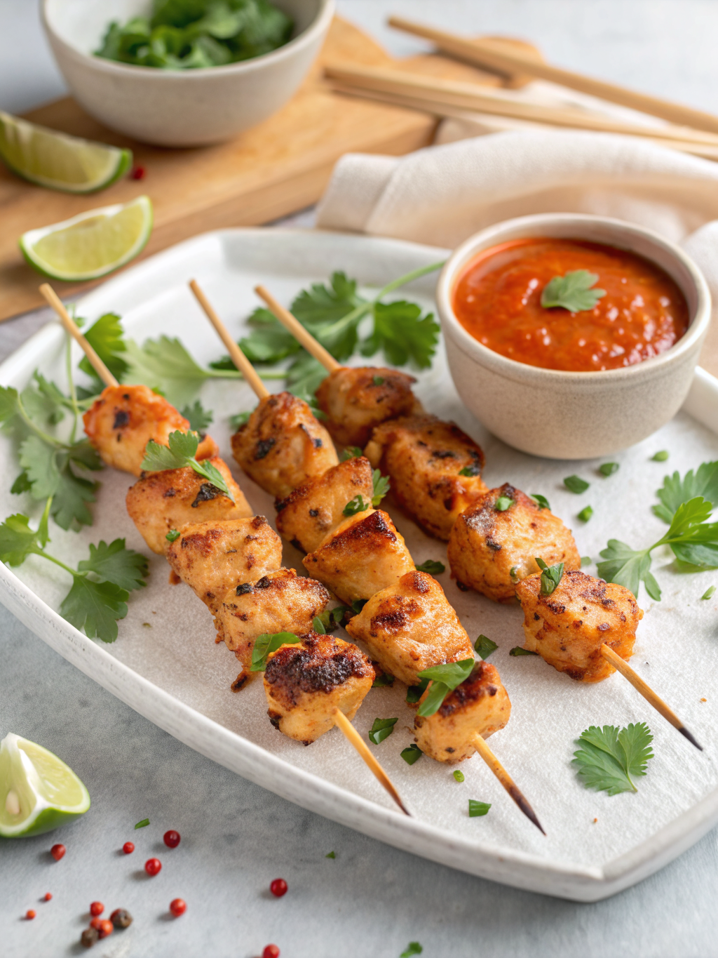 Bang Bang Chicken Skewers