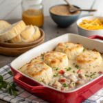 Biscuits Gravy Hashbrown Bake