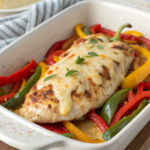 Cheesy Baked Chicken Breast and Peppers