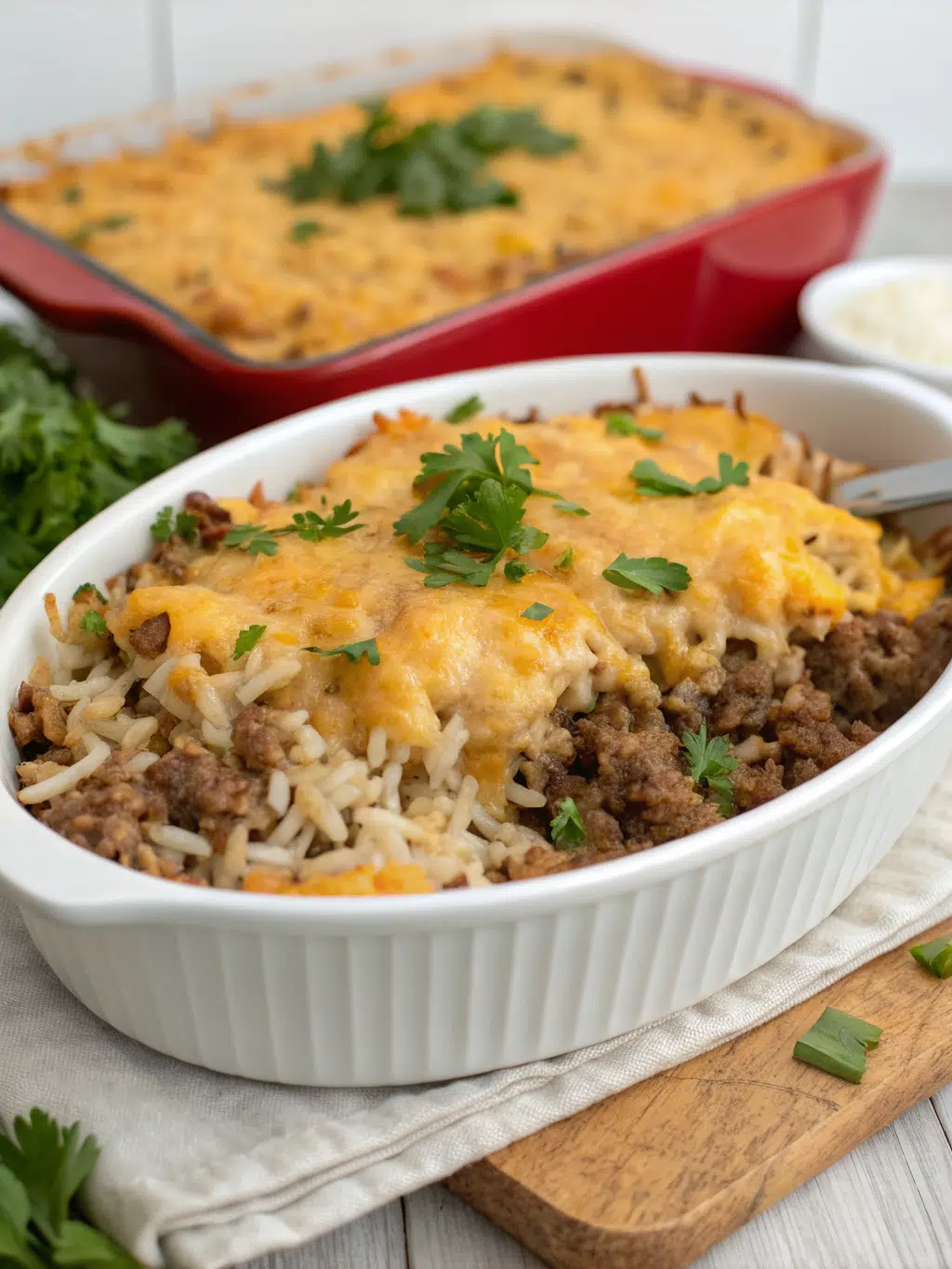 Cheesy Ground Beef and Rice Casserole