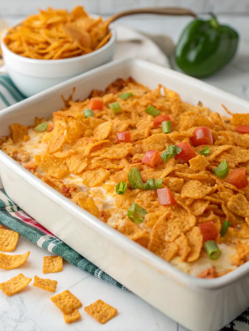 Cheesy Hashbrown Dorito Casserole