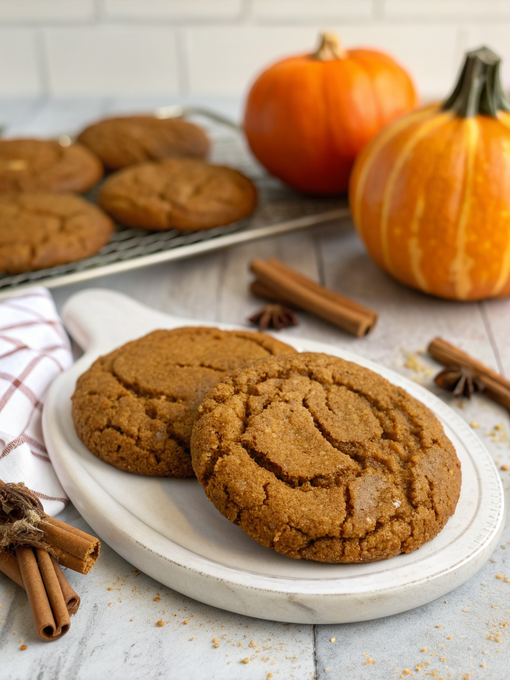 Chewy Pumpkin Spice Molasses Cookies