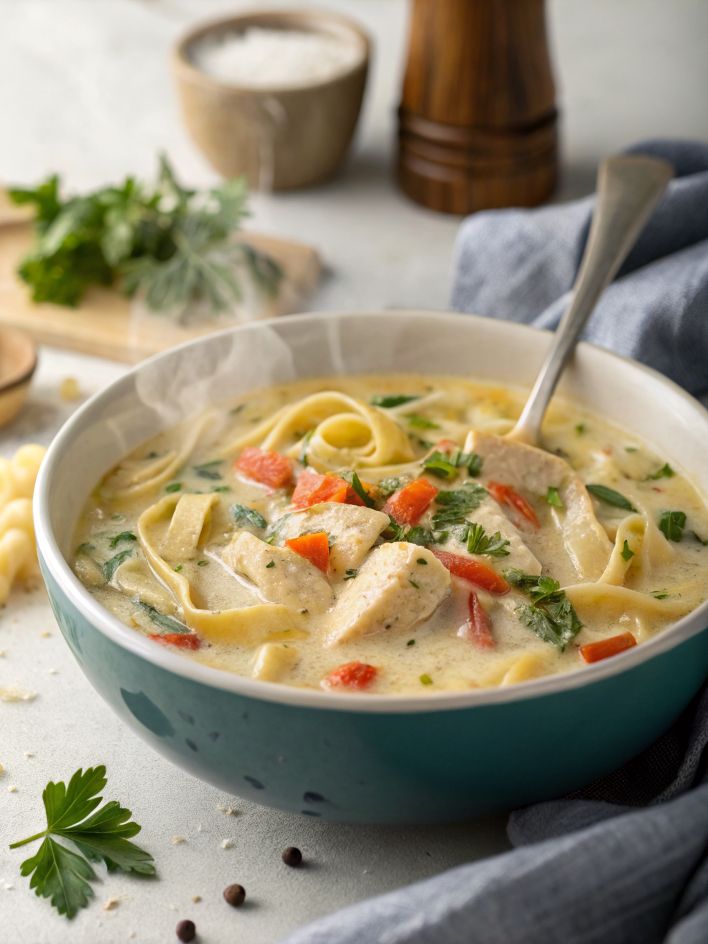 Creamy Chicken Alfredo Soup