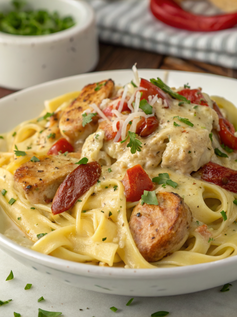 Creamy Pepper Jack Chicken & Sausage Pasta
