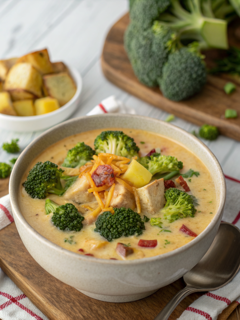 Loaded Broccoli Cheese and Potato Soup