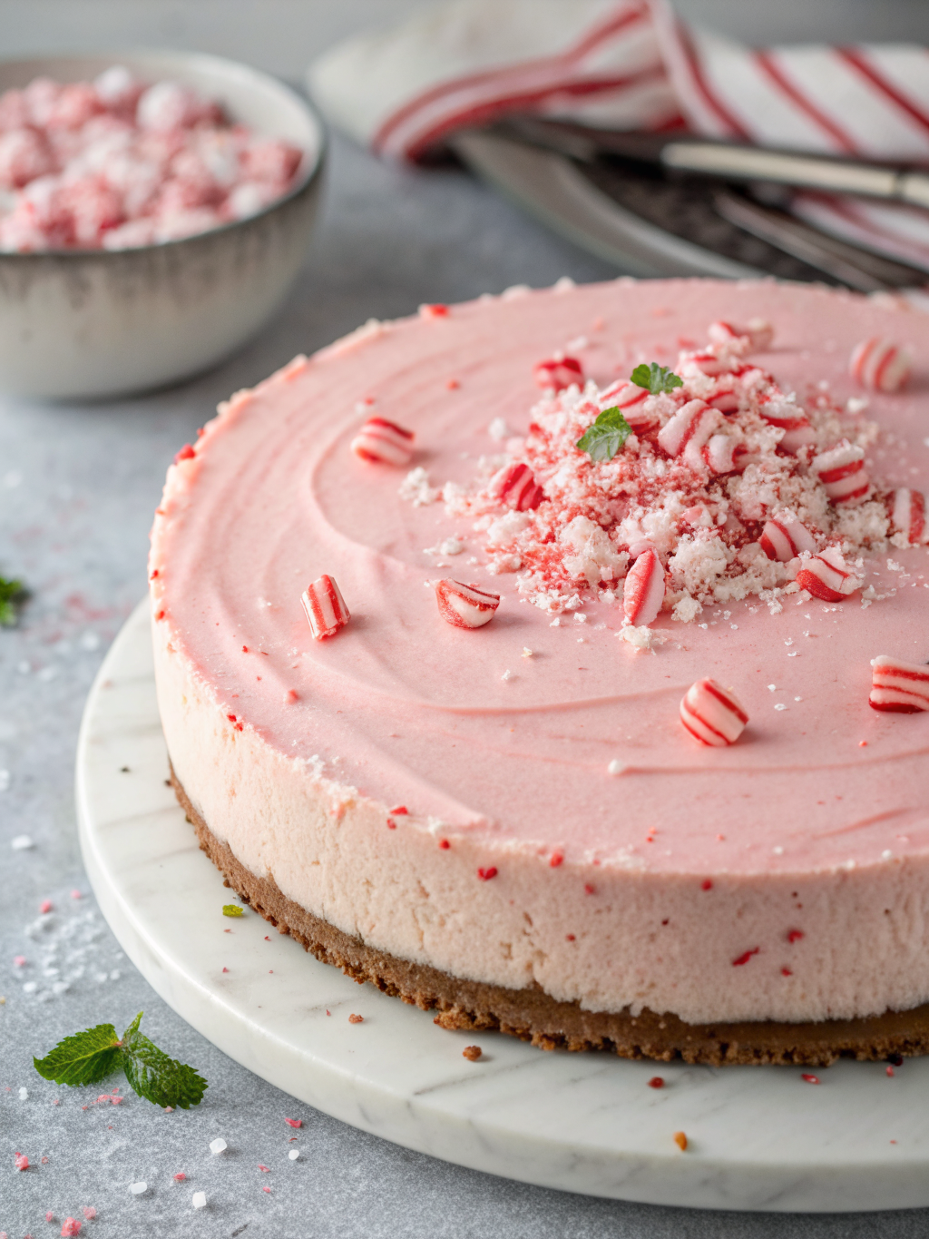 No-Bake Peppermint Cheesecake