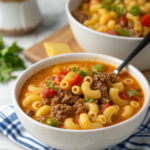 One-Pot Macaroni Cheeseburger Soup