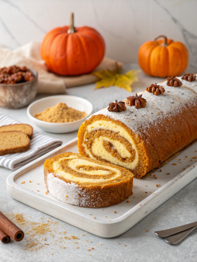 Pumpkin Spice Roll Cake