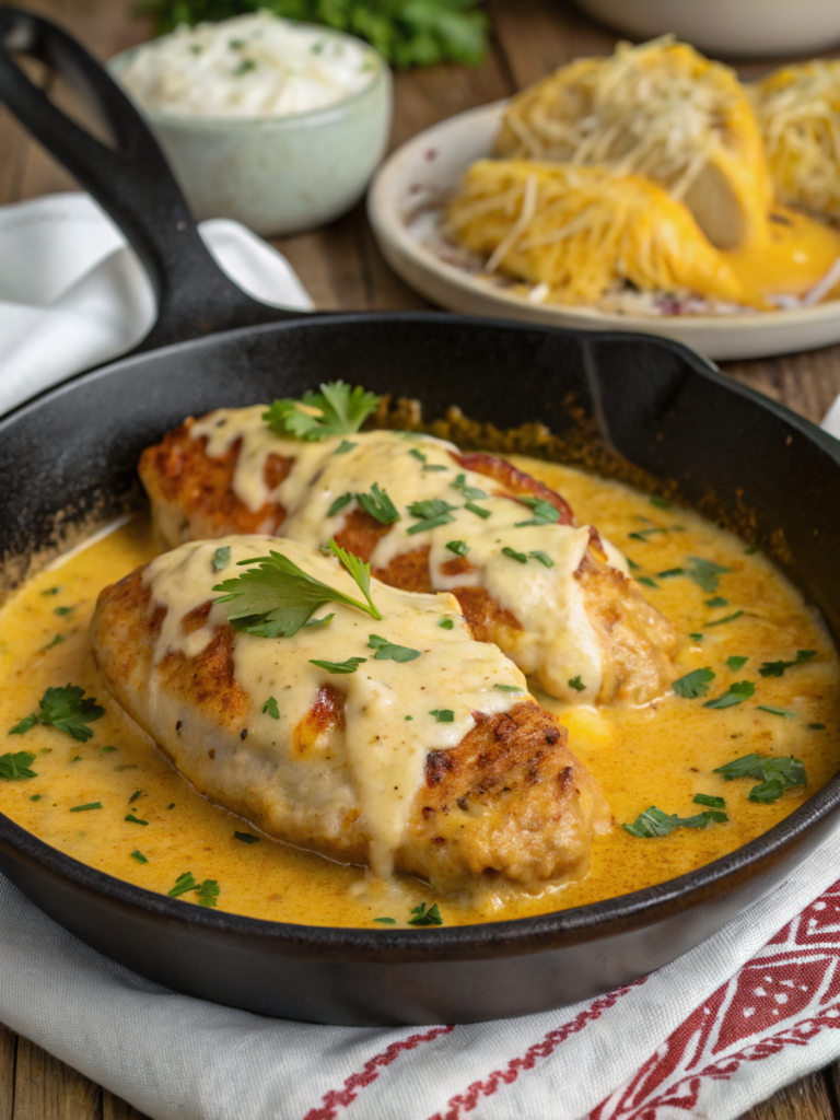 Smothered Cheesy Sour Cream Chicken