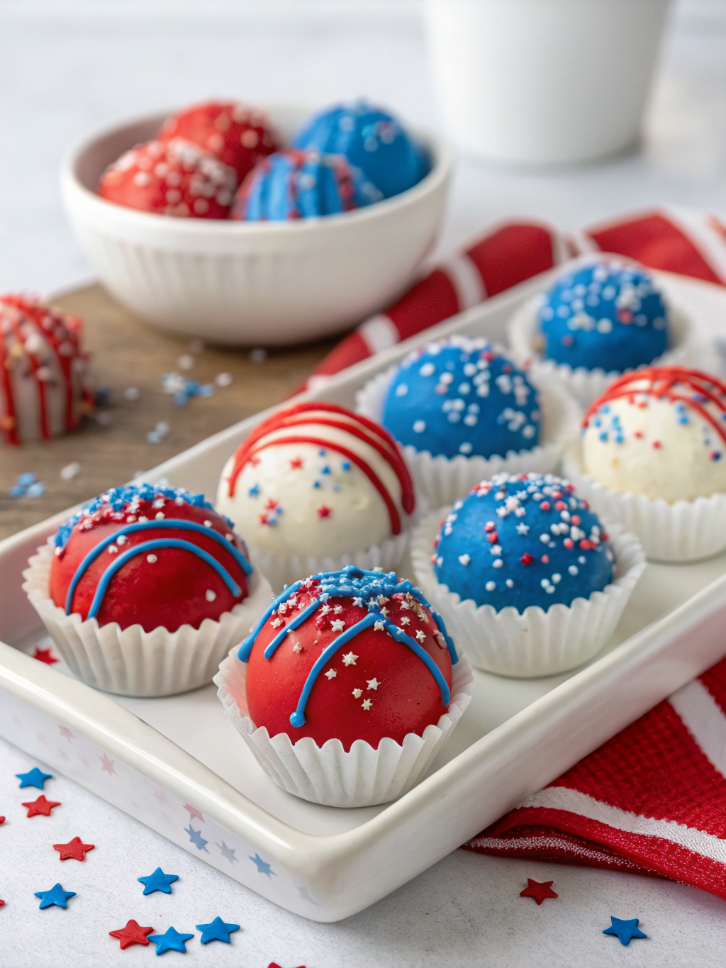 4th of July Cake Balls