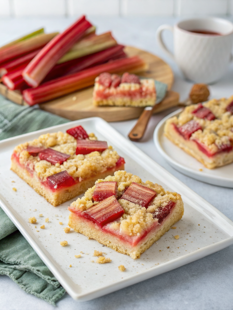 Buttery Rhubarb Shortbread Bars