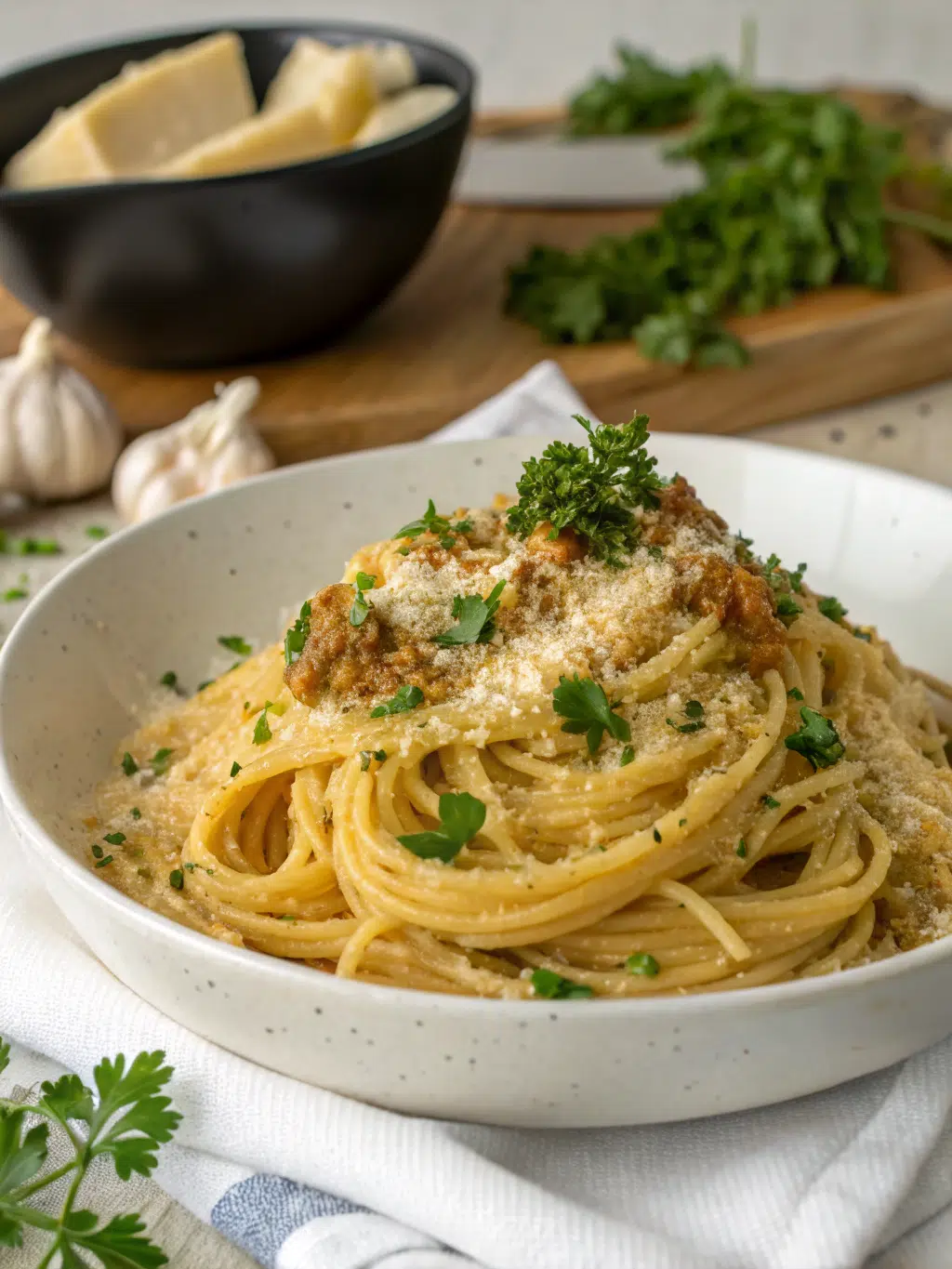 Creamy Garlic Parmesan Spaghetti Recipe: 5 Easy Steps to Pasta Perfection