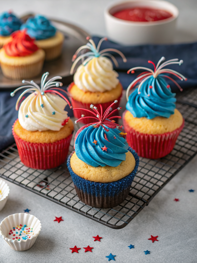Easy Fireworks Cupcakes