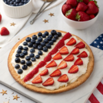 Easy July 4th Flag Patriotic Dessert Pizza Recipe
