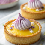 Mini Lemon Tart with Lilac Meringue