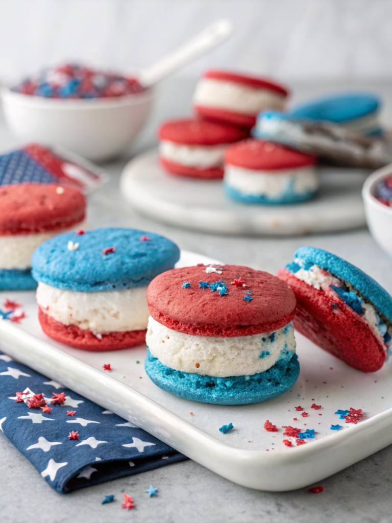 Patriotic Mini Ice Cream Sandwiches