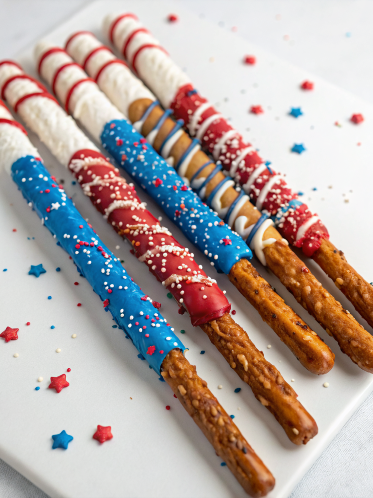 Patriotic Pretzel Rods