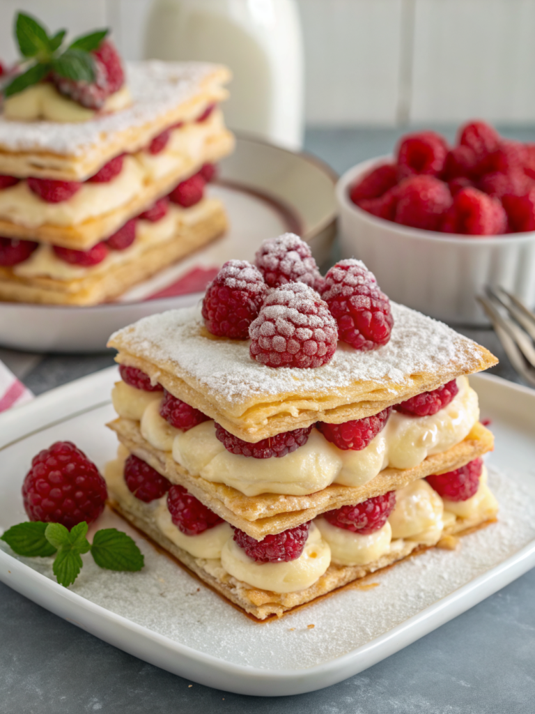 Raspberry Cream Napoleons