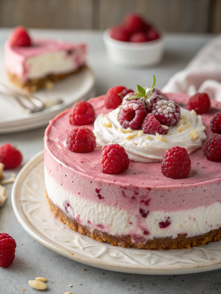 Raspberry cheesecake (no bake)