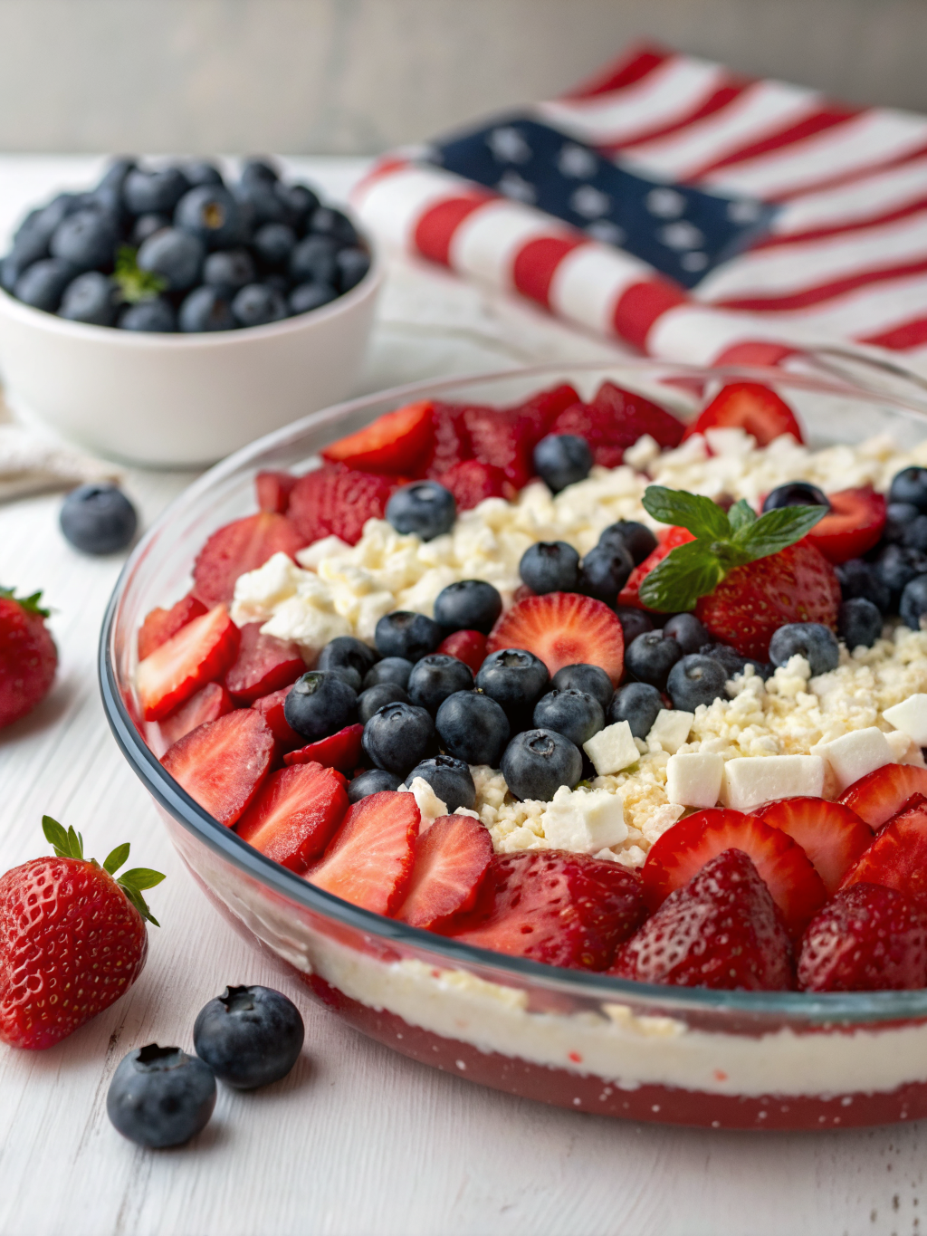 Red White & Blue Cheesecake Salad