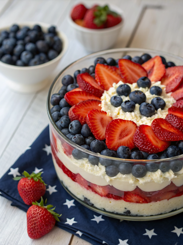 Red White and Blue Cheesecake Salad