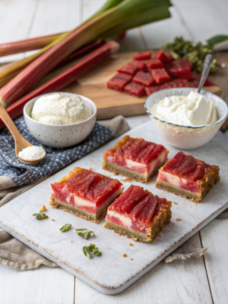 Rhubarb Bars with Cream Cheese