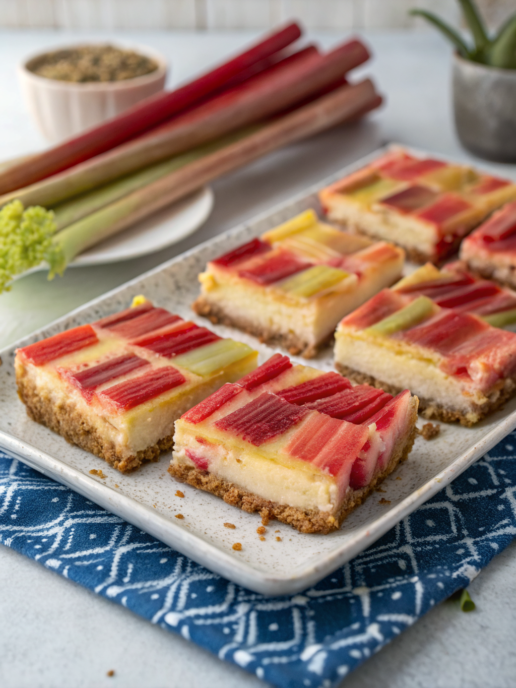 Rhubarb Cheesecake Squares